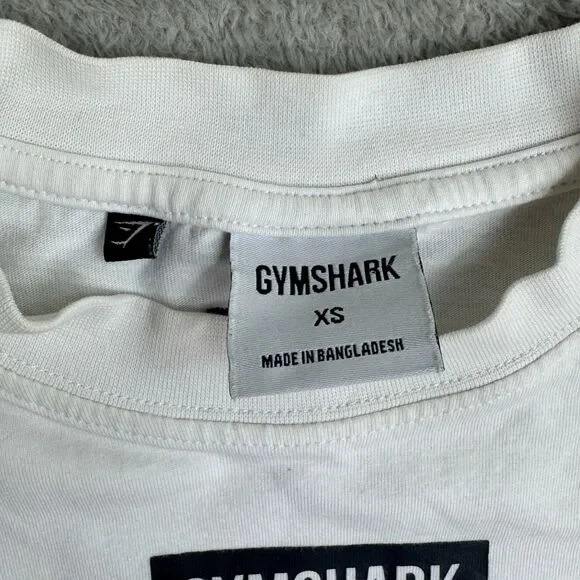 Gymshark Block Oversized T-Shirt Women XS White Logo Cotton Casual Everyday Wear - Picture 3 of 6